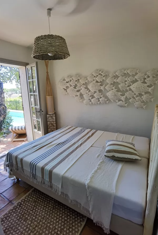 guestroom one with direct access to terace and pool