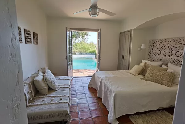 guestroom two with direct access to terace and pool
